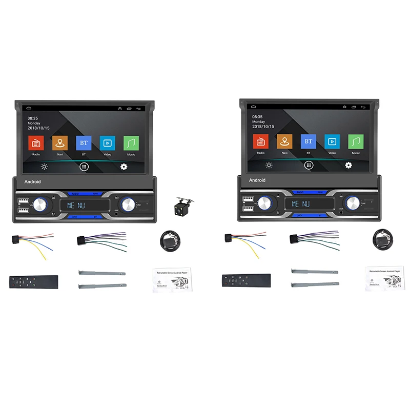 

1 Din Carplay Android Auto 7 Inch Android 10.1 Universal Car Radio WIFI Telescopic Screen Multimedia Player