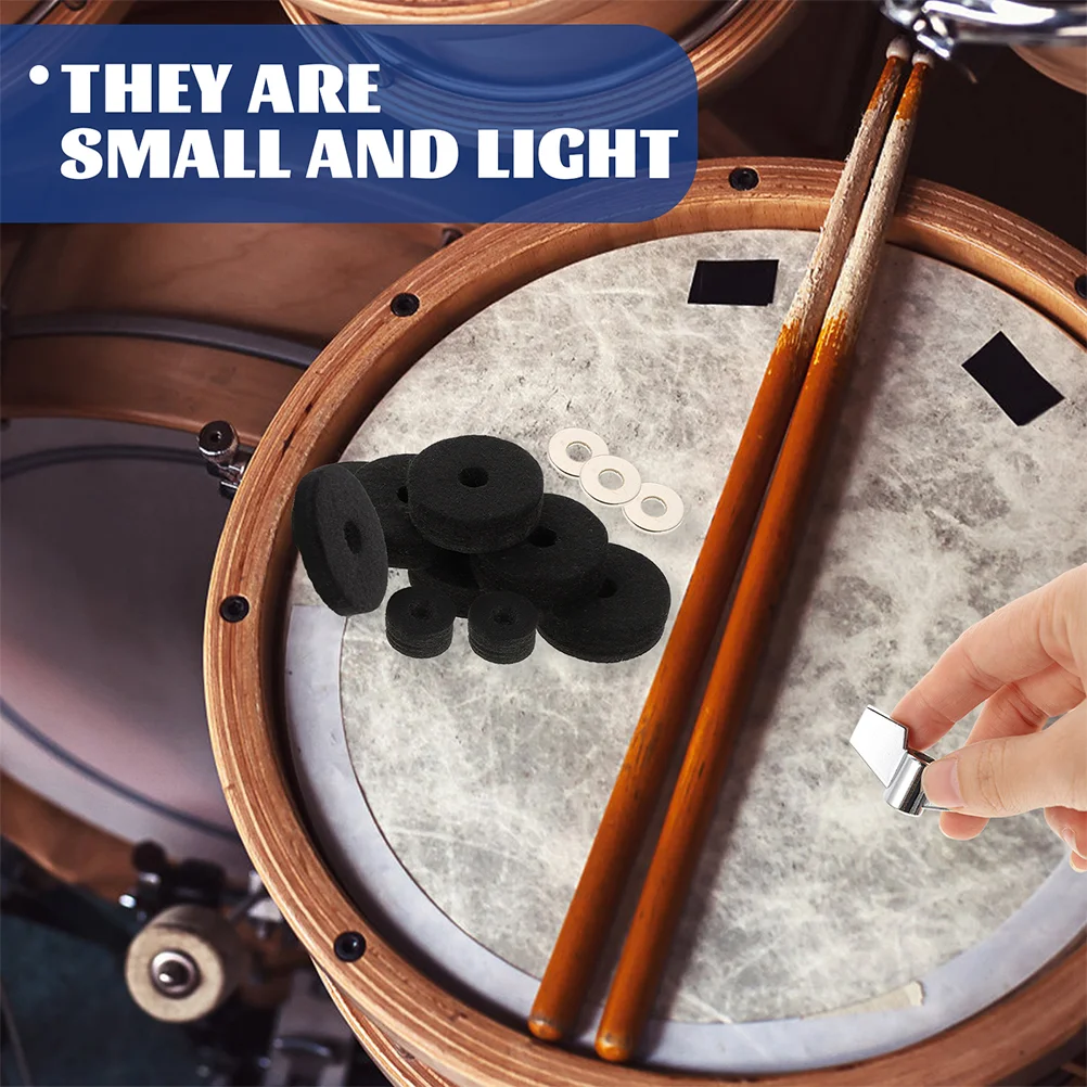 

Bracket Pad Drum Kit Accessories Felt Pads Durable Cymbal Black Knobs Clutch Felts Cymbals Accessory Washer
