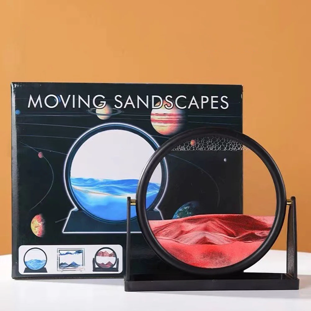 3D струящийся песочный живопись художественные песочные часы вращающееся