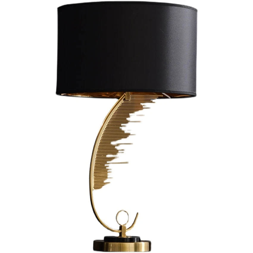 

Golden feather wings luxury table lamps bedroom living room eye protection study desktop decoration bedside desk lights lighting