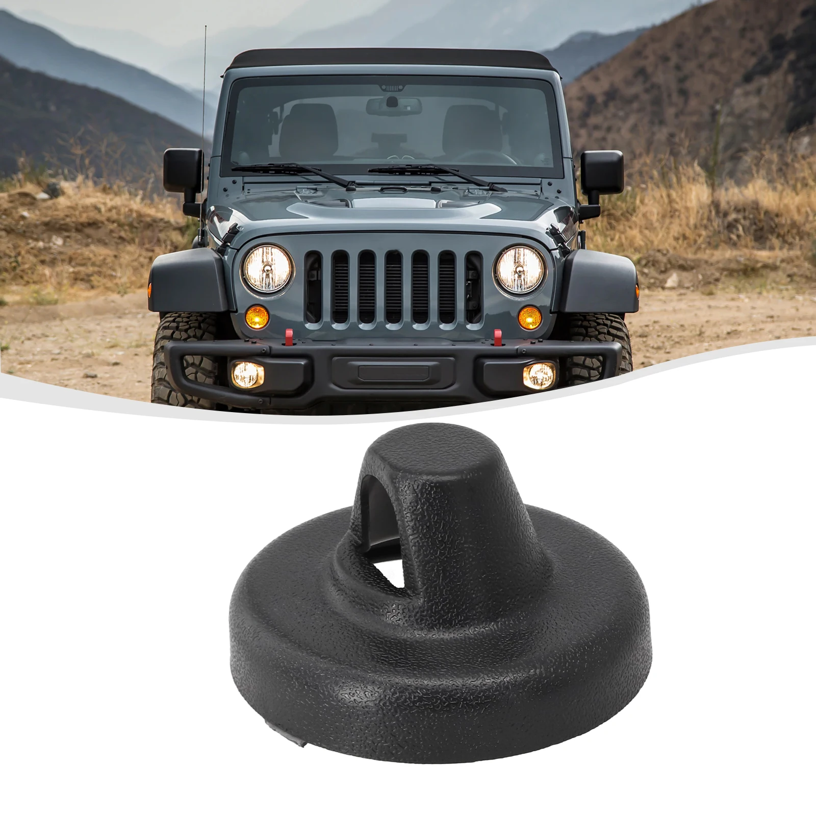 Фото Для Jeep, совместимая базовая крышка антенны Wrangler для моделей JK JL JT (2007 2022), прямая замена №1
