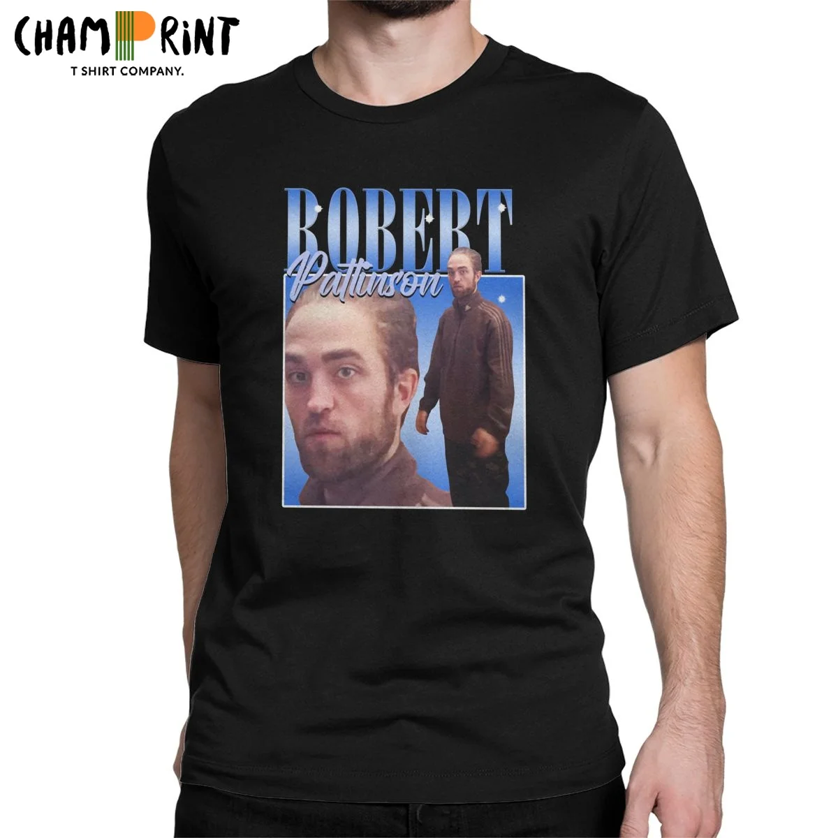 

Футболка мужская с коротким рукавом, круглым вырезом и стоячим мемом