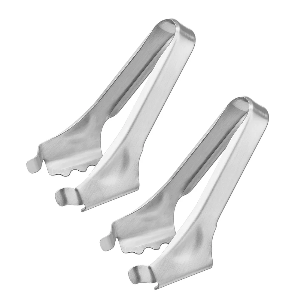 

2pcs Barbecue Food Clamps Stainless Steel Food Clamps Steak Tongs Meat Tongs