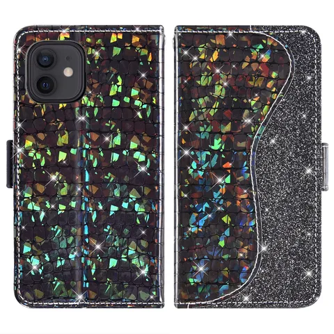 Чехол-книжка с блестками для телефона Samsung Galaxy A53 A13 A2 Core A03 A80 A90 A82 Quantum 2 A72 A71 A70 A60 A52 A51 4G