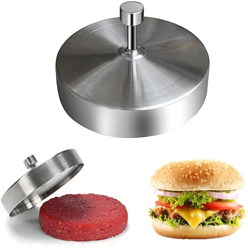 Stainless Steel Hamburger Press Hamburger Maker Round Shape Non-Stick Stuffed Meat Burger Press Patty Maker Mold Kitchen Gadgets