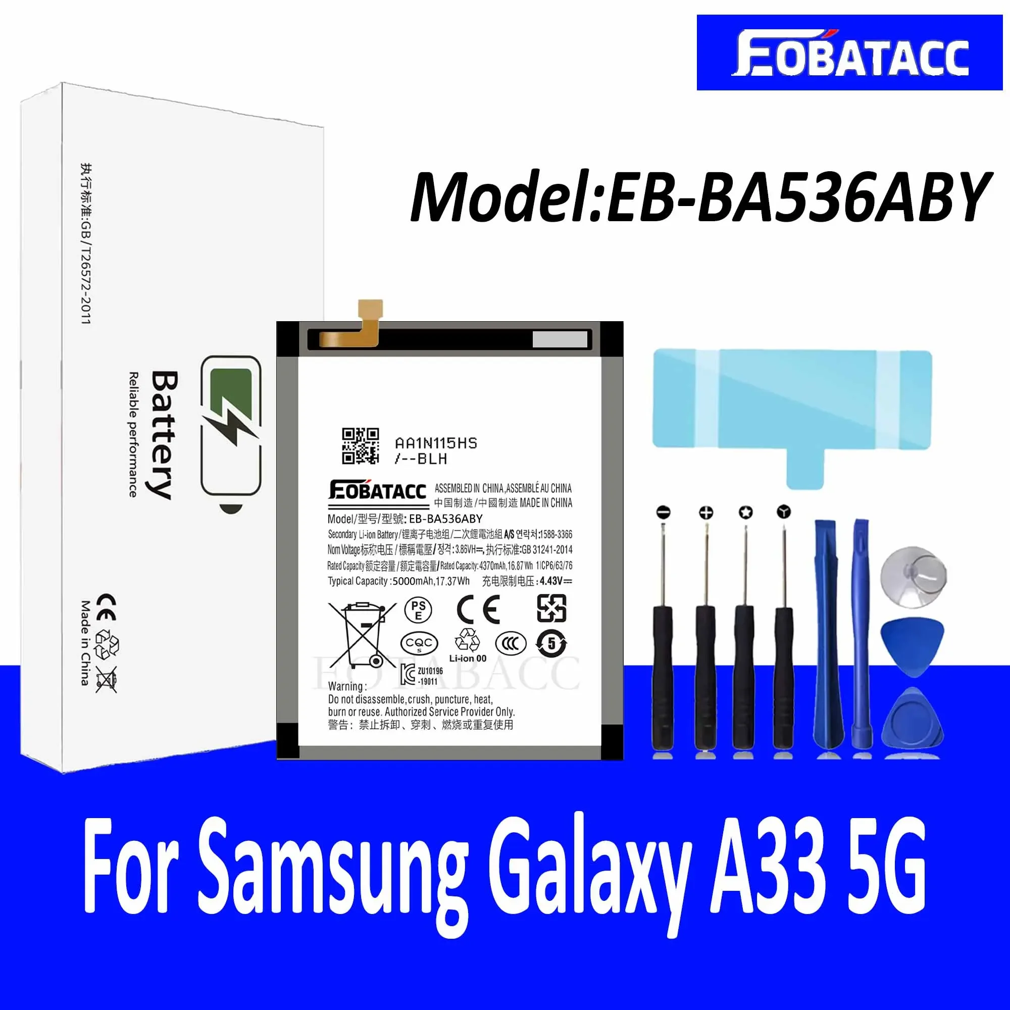 EOTABACC 100% новый высококачественный аккумулятор для Samsung A33 5g + Инструменты