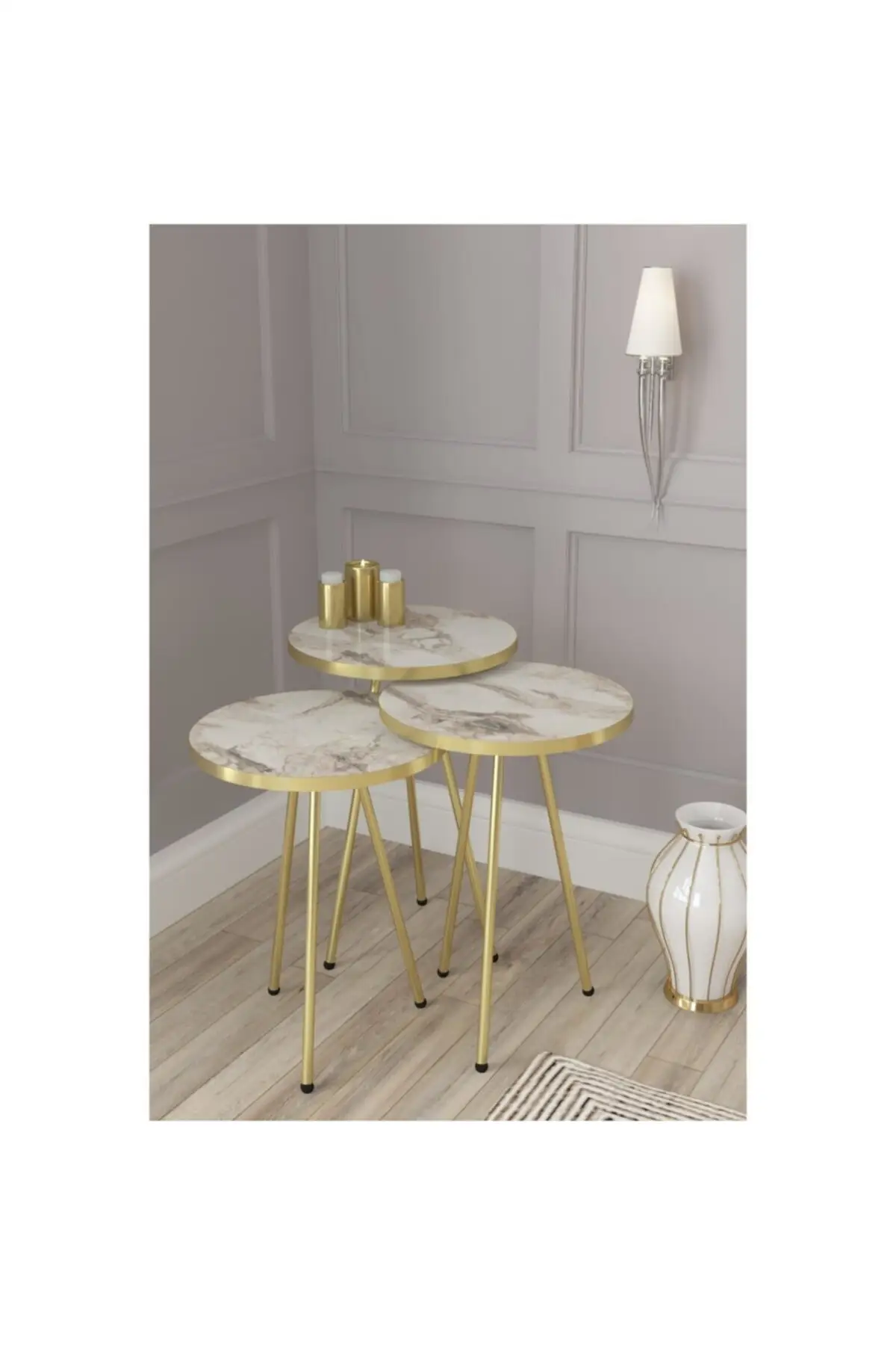 

Modern Zigon Coffee Table 3 Pcs Nordic Gold Metal Toe At Mount Side Coffee Table Tea Coffee Service Table Round Living Room bedside Table