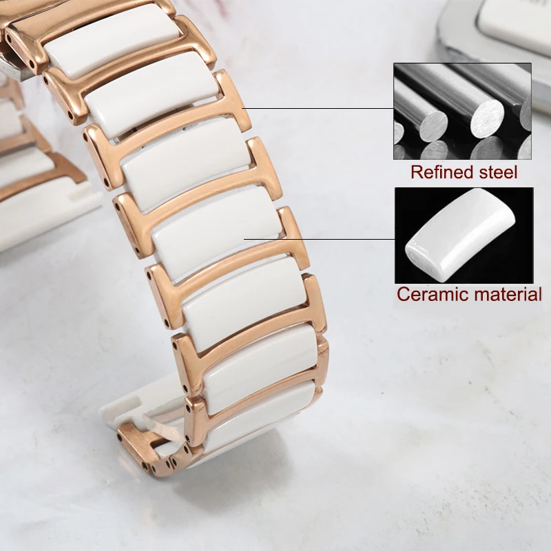Universal Replacement Strap 16/18/20/22mm Men's And Women's Fine Steel Clearance Ceramics Watch Band