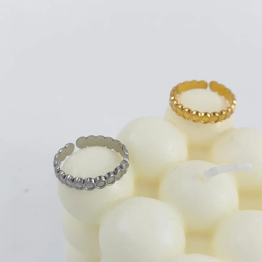 

Fashion Silver Color Finger Ring for Women Creative Geometric Round Beads Party Accessories Jewelry Adjustale