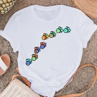 fashion casual female dog cat paw pet love trend lady short sleeve shirt t tee graphic t shirts women clothes tshirt top