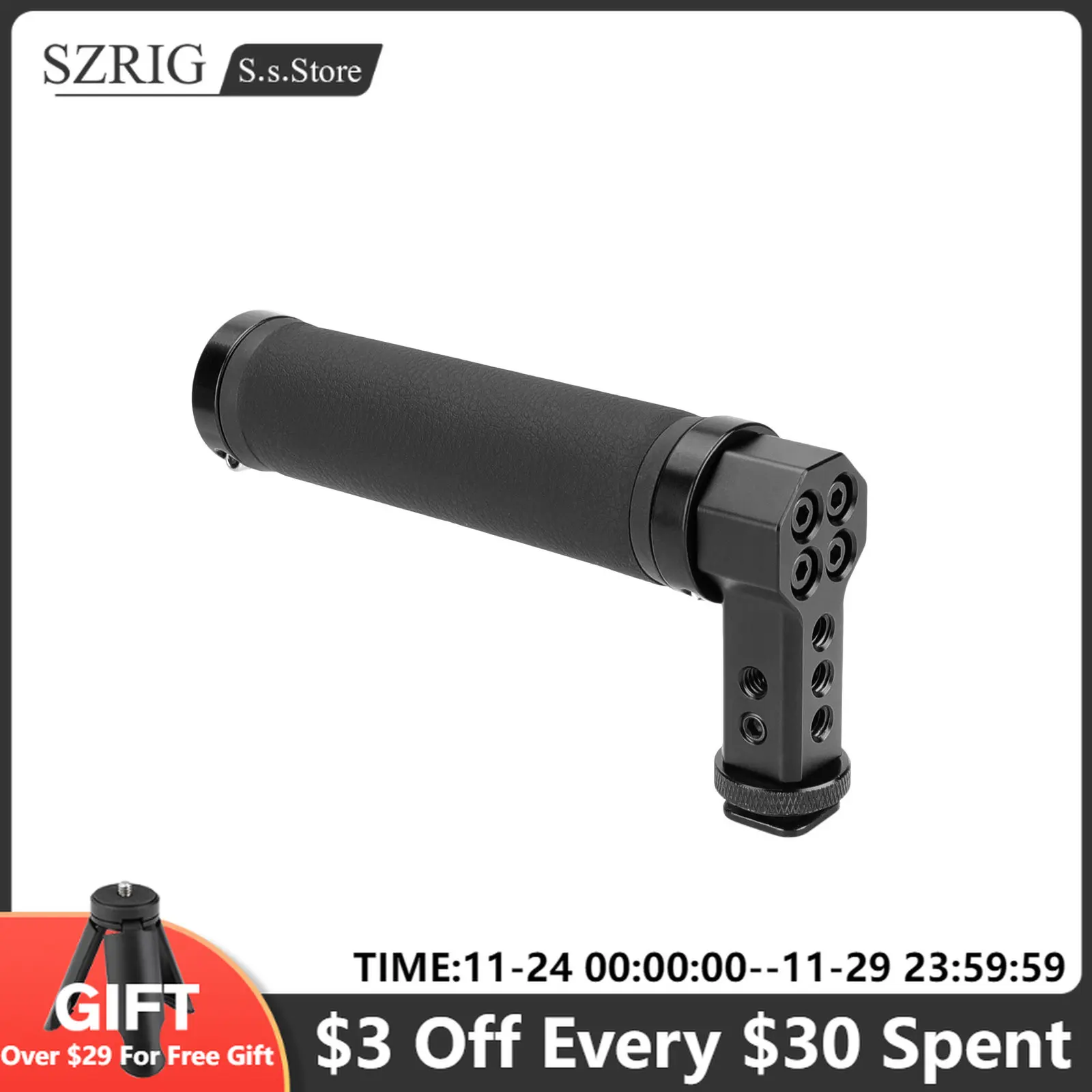 

SZRIG кожаная верхняя ручка с горячим башмаком и одинарным 15-мм стержневым зажимом с НАТО направляющими черными крыльями для фотостудии аксес...