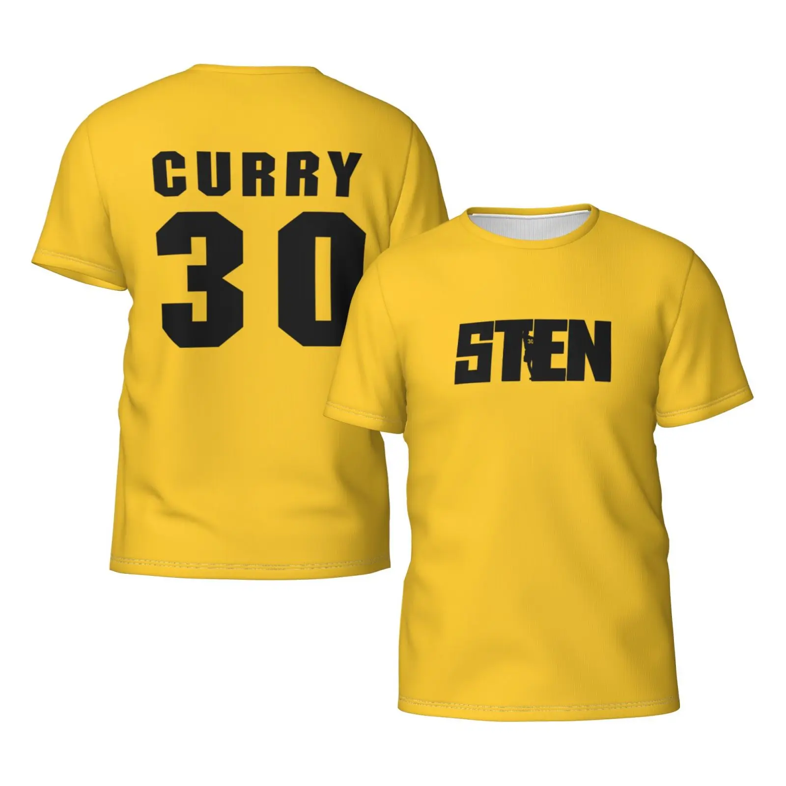

Outdoor Indoor Basketball T-Shirt for Men 30# Golden Warriors High Quality Fitness T-Shirts Gym Fitness Exercise Tops Tees