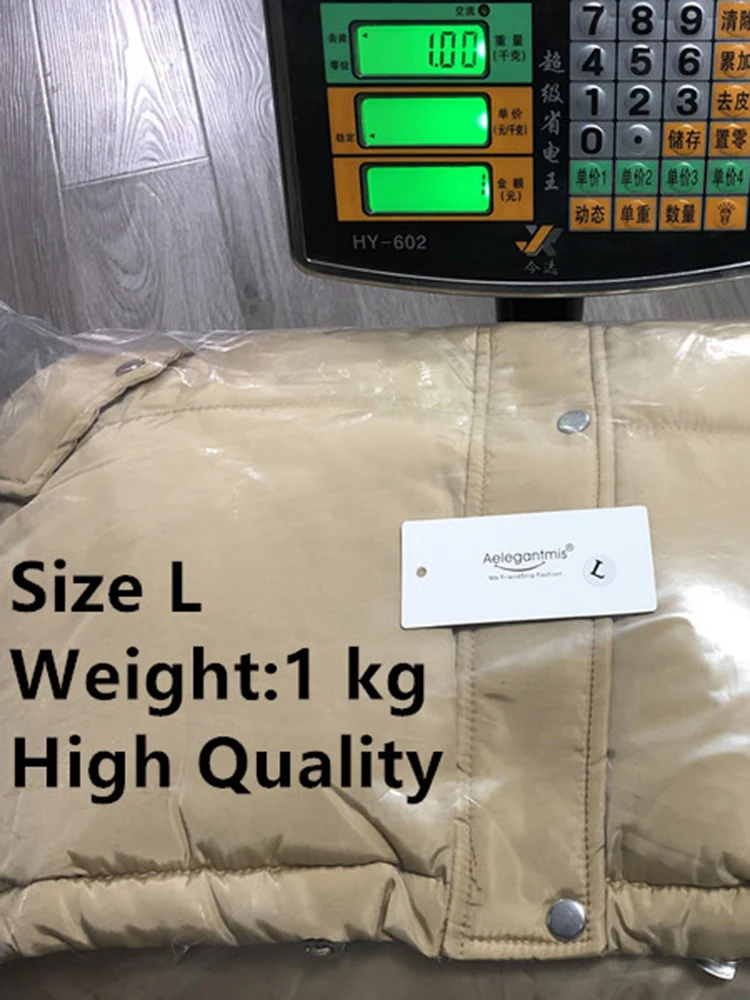 Aelegantmis Women Thicken Warm Parka Coat Loose Oversized Women's Winter Bread Coat Hooded Outwear Padded Woman Parkas Jackets