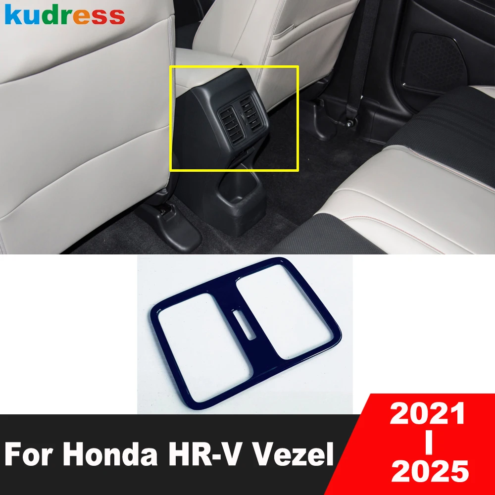Фото Для Honda HR-V Vezel 2021-2025: Черная накладка на задний воздуховод кондиционера, аксессуары для интерьера №2