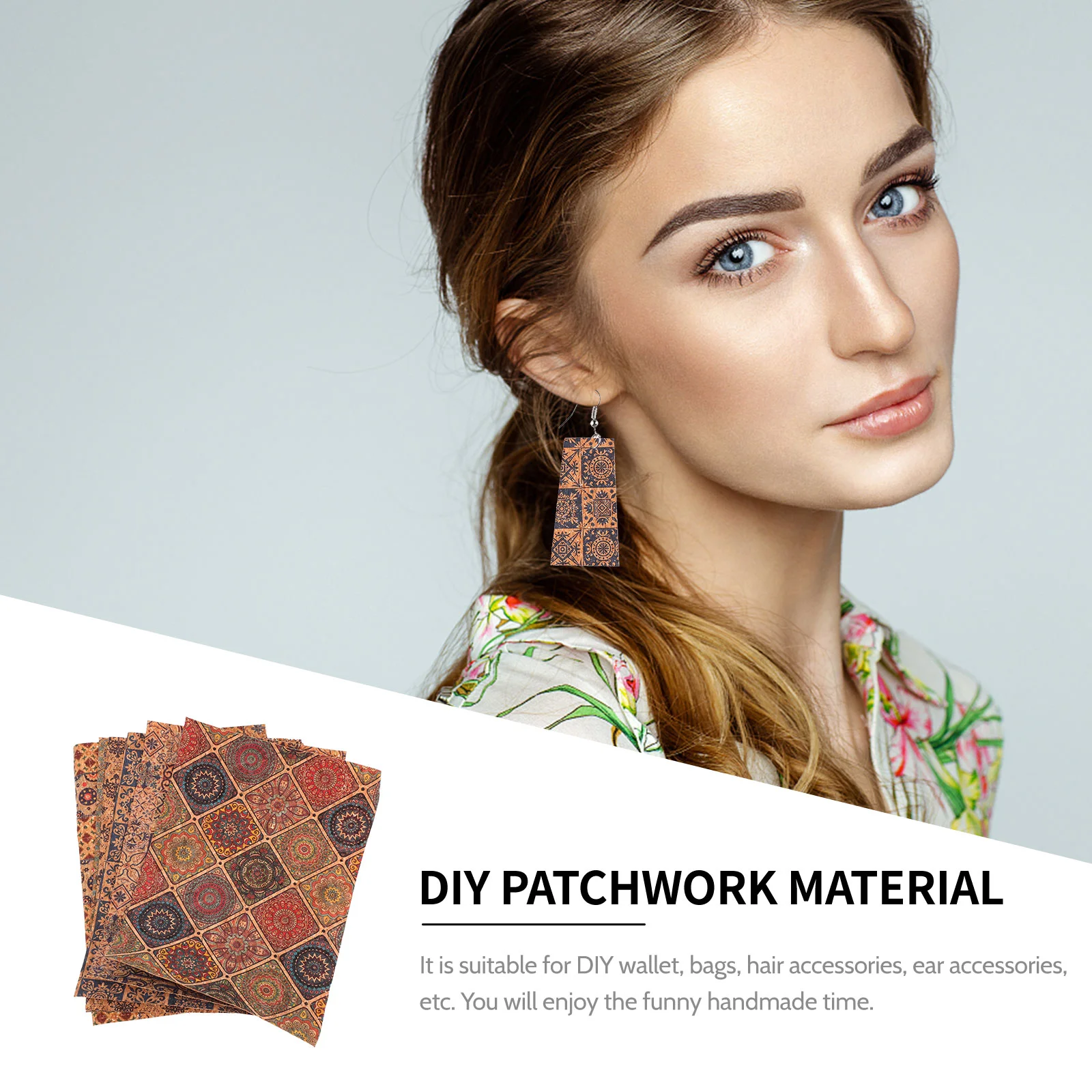 

6 Sheets Craft Making Cork Cloth Colored Cork Fabric Creative Cork Fabric for Present DIY Sewing Craft