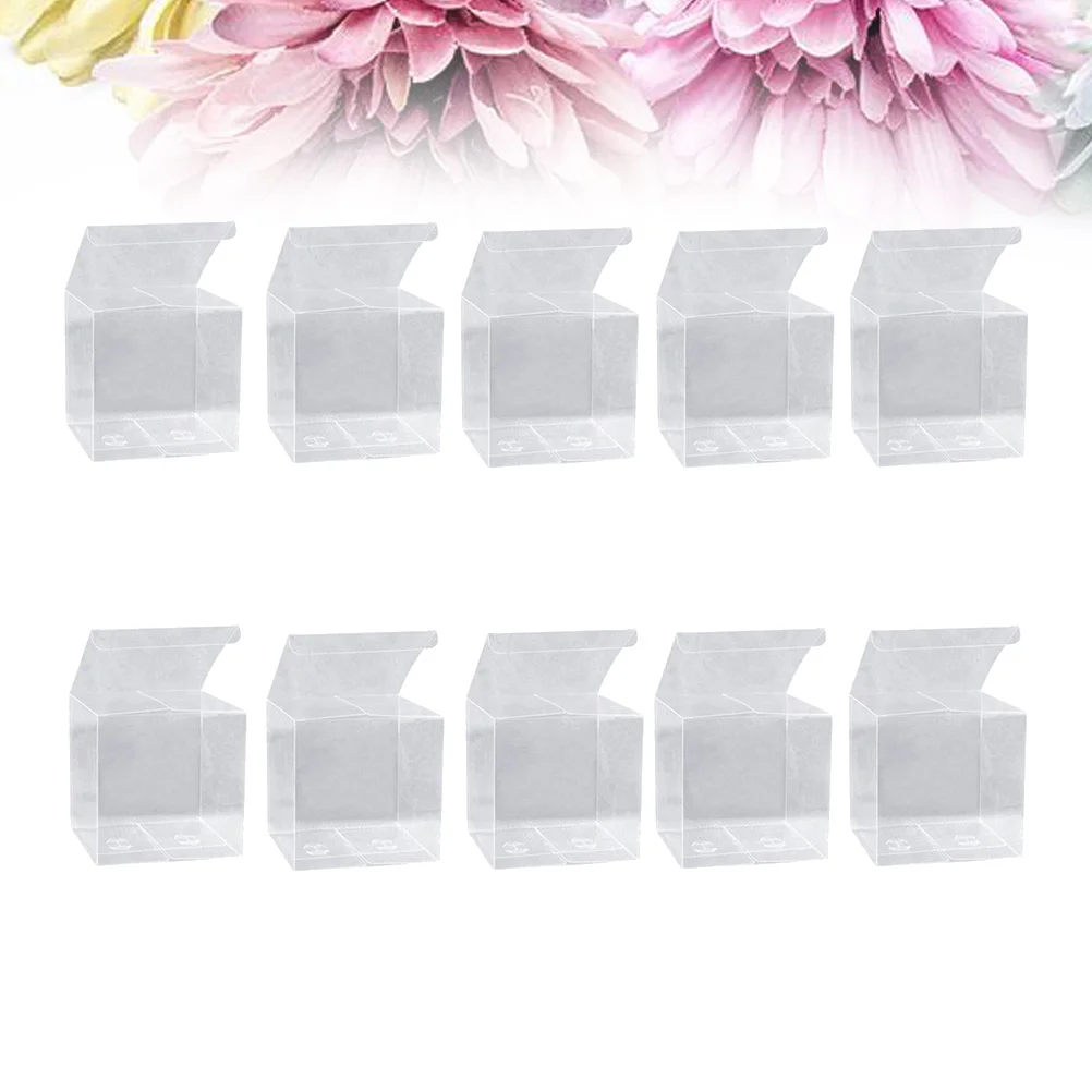 

20pcs Clear Favor Boxes Transparent Cube Boxes Gift Packing Boxes Candy Treat Box Small Square Containers for Shower Wedding