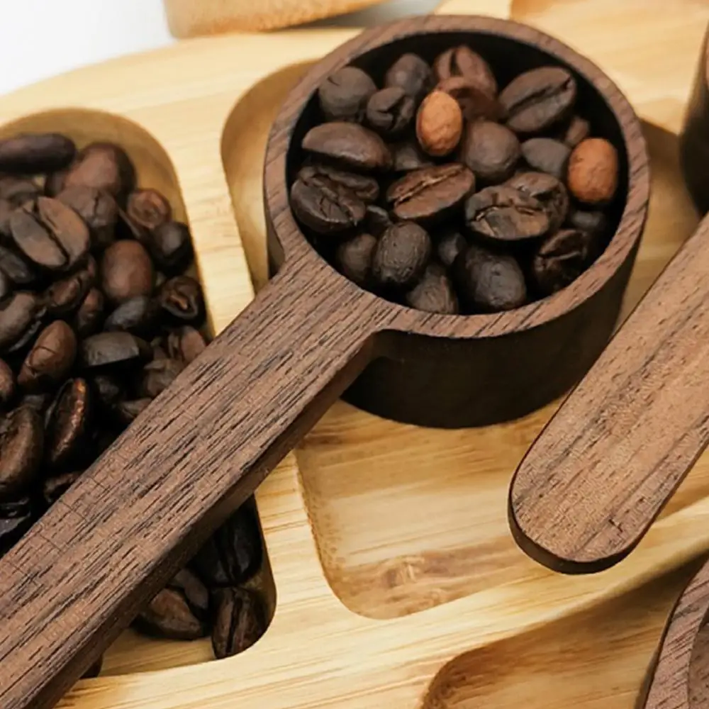 

Деревянная кофейная ложка, кофейный порошок/зерна, мерная ложка, деревянная ложка из черного ореха, бытовой кухонный аксессуар для кофе