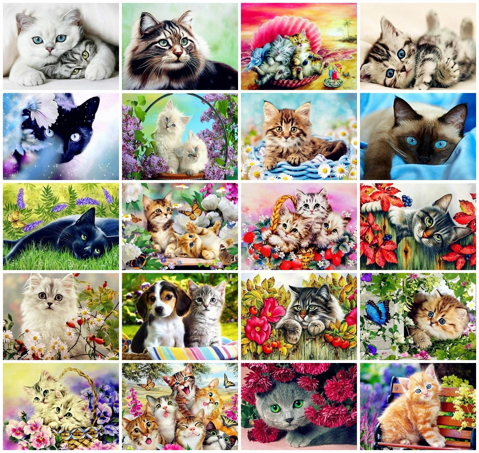 

AZQSD Coloring By Numbers Dog Cat Flower Hand Paint Kit On Canvas Painting By Numbers Animal Frameless Wall Decor Living Room