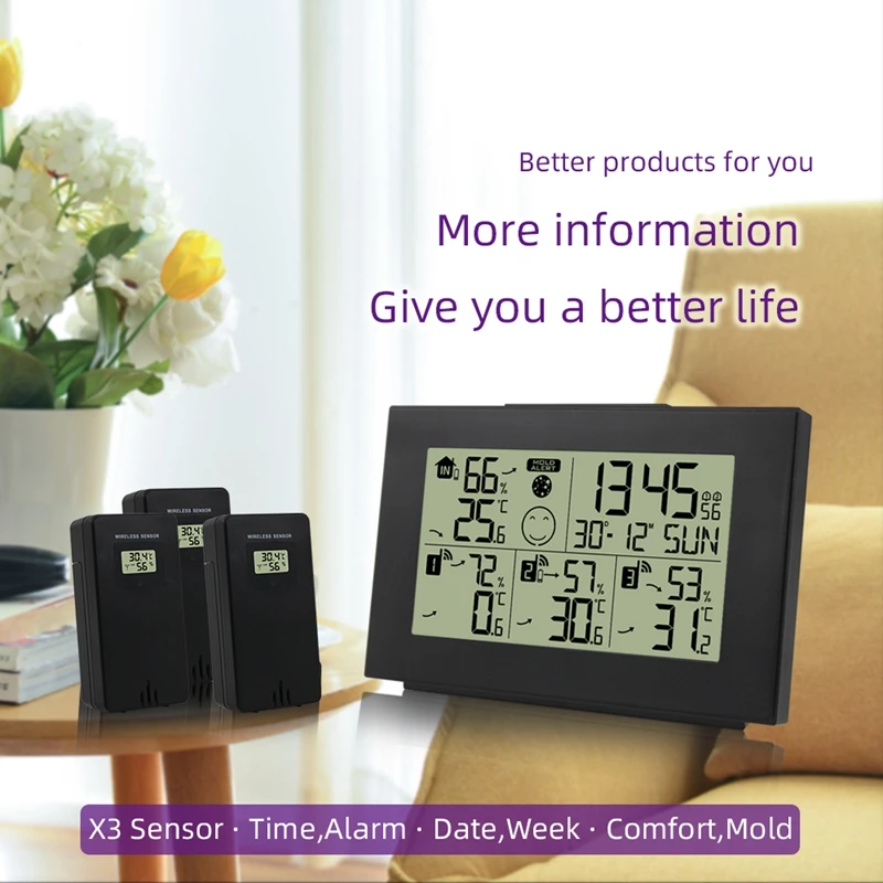 Indoor/outdoor Digital Temperature Humidity Meter Trend Dual