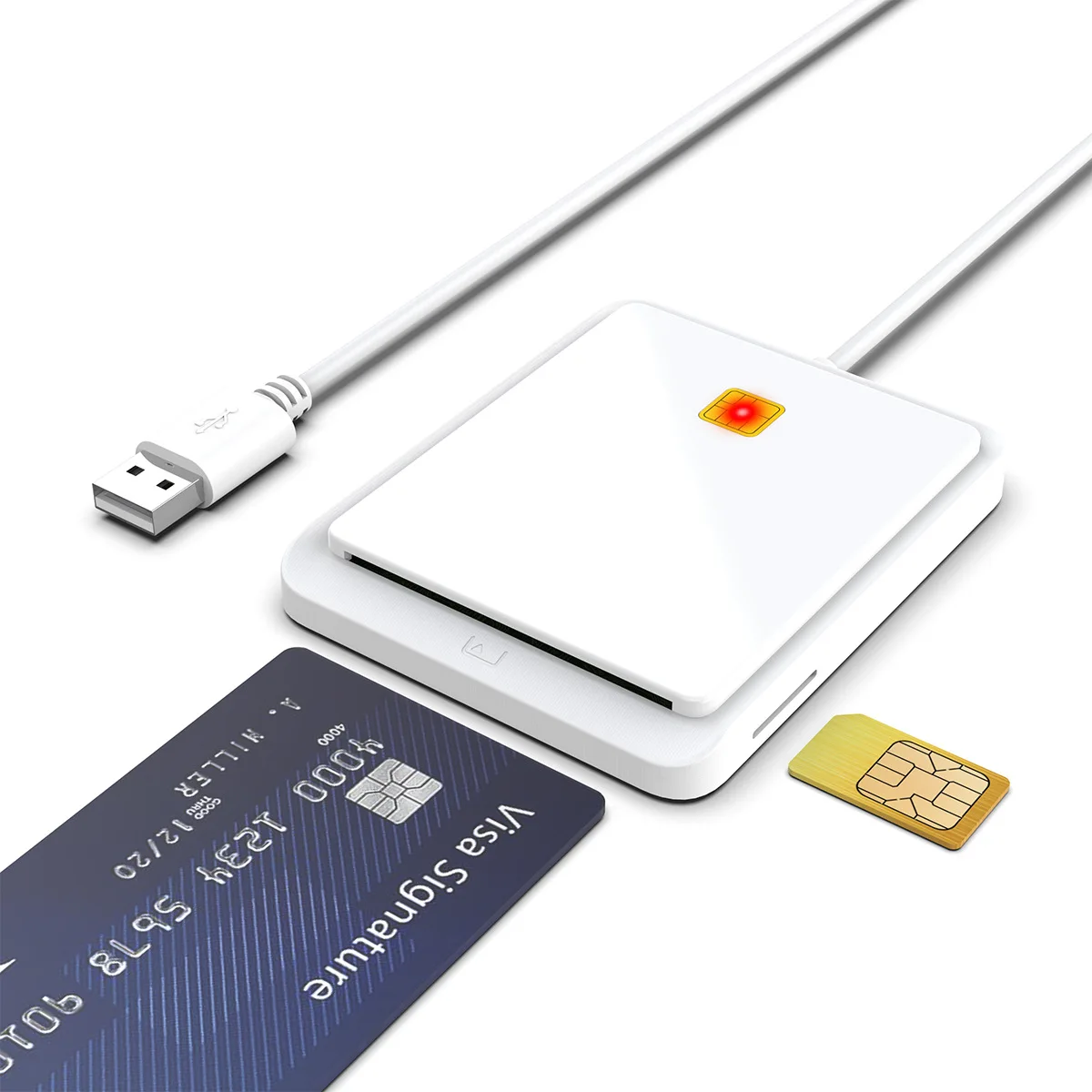 

USB Smart Card Reader for Bank Card IC/ID EMV DNIE ATM CAC SIM Card Cloner Connector Card Reader for Windows 7 8 10 for Linux OS