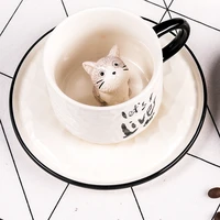 boba cup coffe cup nordic porcelain tea cup set animal cute creative ceramic cup coffee mug breakfast coffee cup sets coffeeware