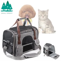 small forest breathable pet cat and dog bag portable handbag pet outing messenger shoulder bag