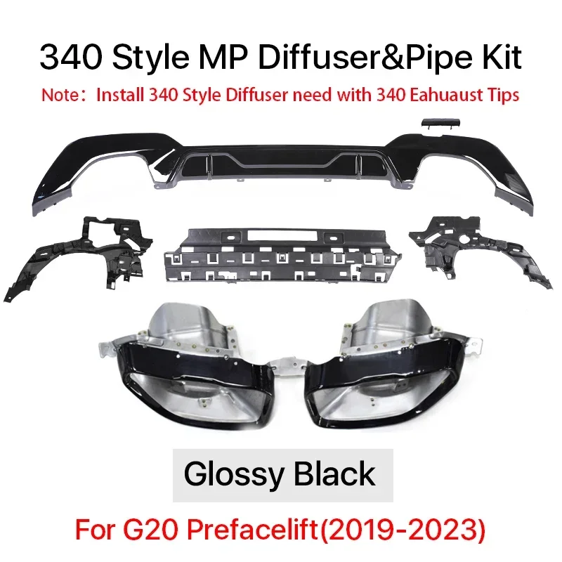 

Для BMW 3 серии G20 G21 Диффузор заднего бампера M Tech M Sport Body Kit MP Диффузор для соревнований M340i 325i 2019 2020 2021 2022