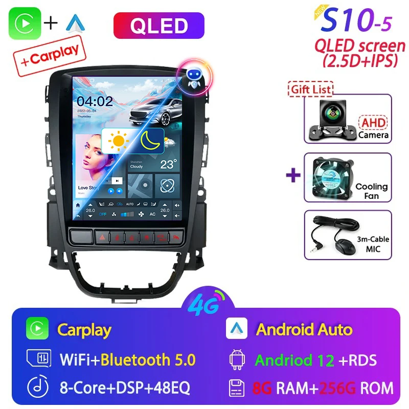 

Srnubi 9,7 дюйма Android 12 Carplay Автомобильный радиоприемник для Opel Astra J Verano 2007-2014 Мультимедийный плеер 2 din GPS Авто Стерео DVD 2din