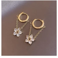 earrings fashion jewelry 2021 stainless steel earrings ladies korean fashion tassels sweet romantic flowers new summer earrings