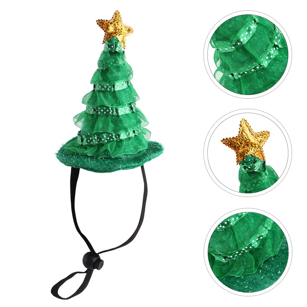 

1Pc Christmas Tree Pet Hat Xmas Tree Shape Hat Christmas Party Pet Accessory