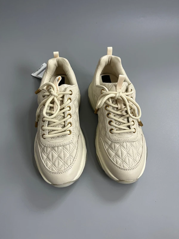 Withered Spring New Fashion Women's Shoes Leisure Genuine Leather Sports Shoes Round Toe Thick Bottom Dad's Sneaker Shoes