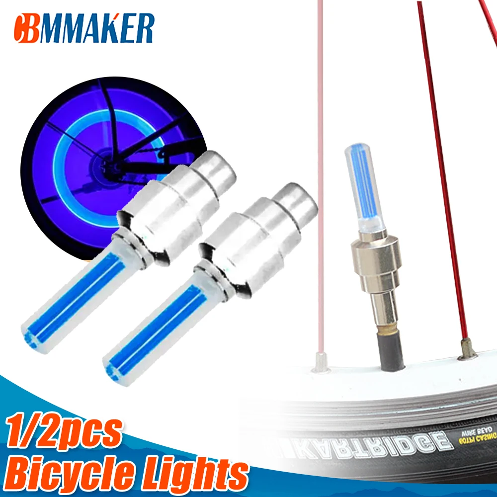 

Bike Light With Battery Tyre Valve Caps Wheel Spokes Led Light Bike Accessories Mountain Road Bike Bicycle Lights