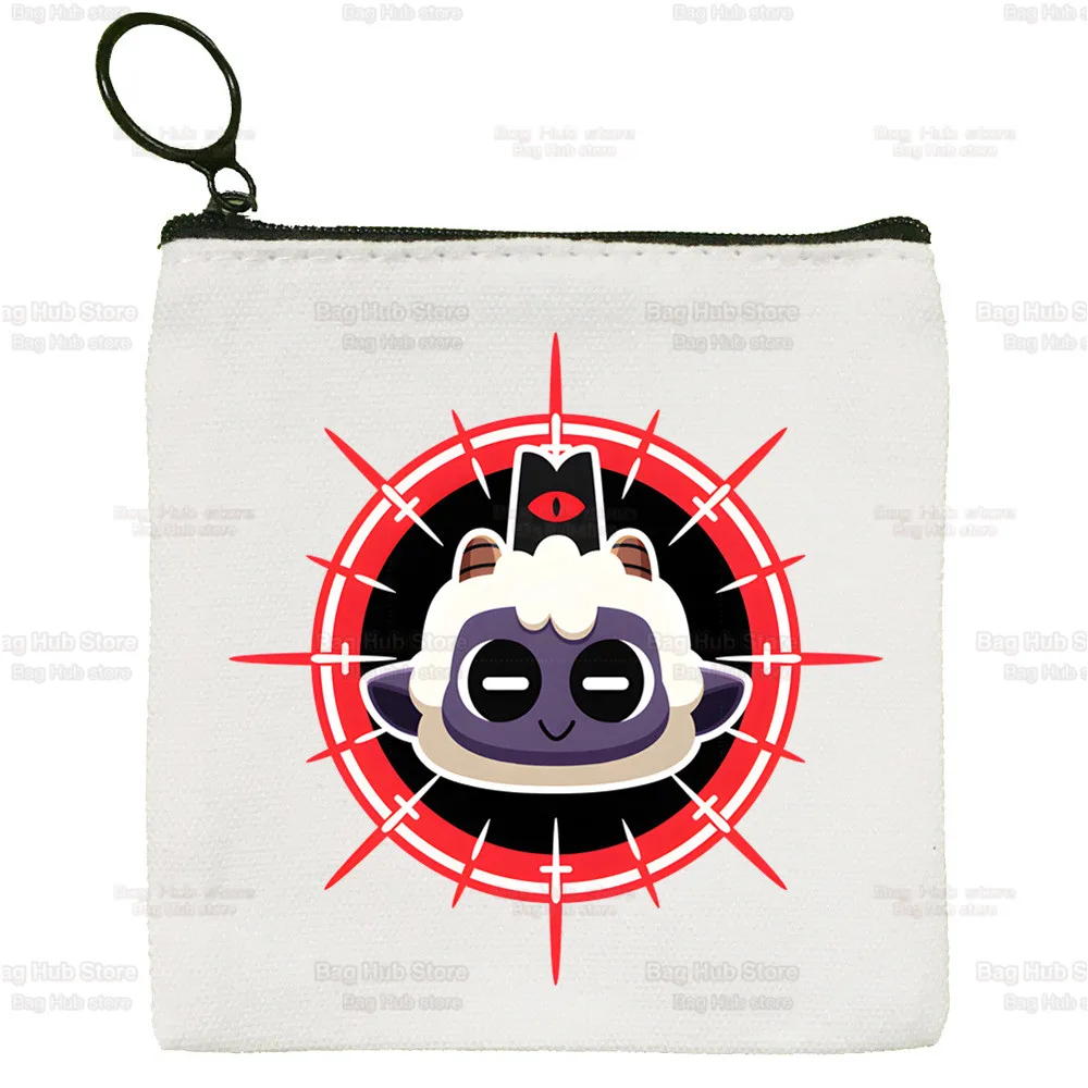 Cartoon Cult of The Lamb Simple Coin Purse Female Student Canvas Cute Cartoon Video Game Key Bag Mini Clutch Small Purse
