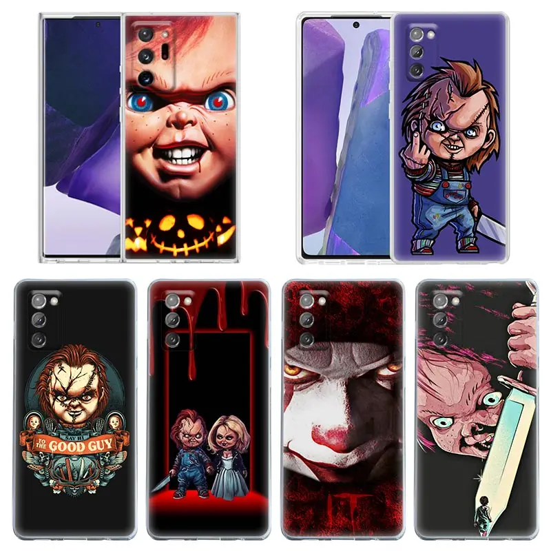 

Scary Chucky Doll Horror Movie Clear Case for Samsung A50 A30s A10s A70 A20s A40 A02 Galaxy Note 20 Ultra 5G 10 9 Silicone Cover