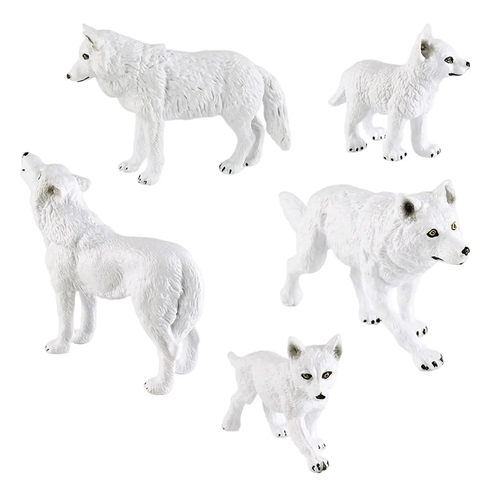 

5Pcs Wolf Toys Figures Preschool Gift Learning Wildlife Boys and Girls Kids