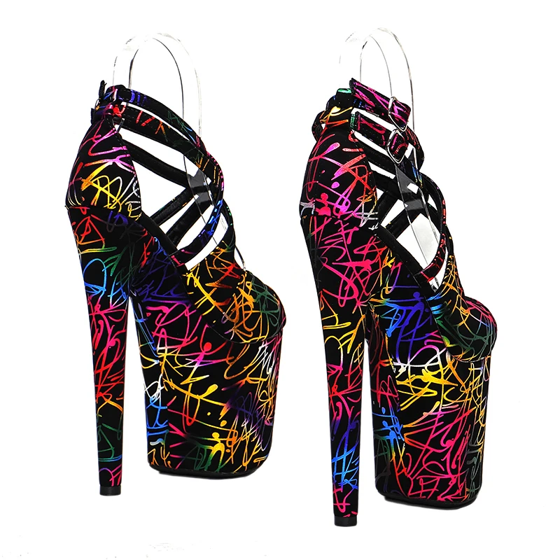 Leecabe 20cm/8inch high heel sandals  sexy model shoes pole dance shoes Women platform heel sandals 1BZ