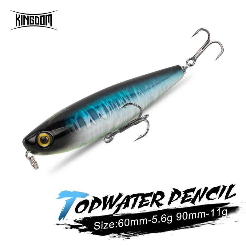 Kingdom Topwater Карандаш Рыболовные приманки Искусственные воблеры Жесткая приманка 60