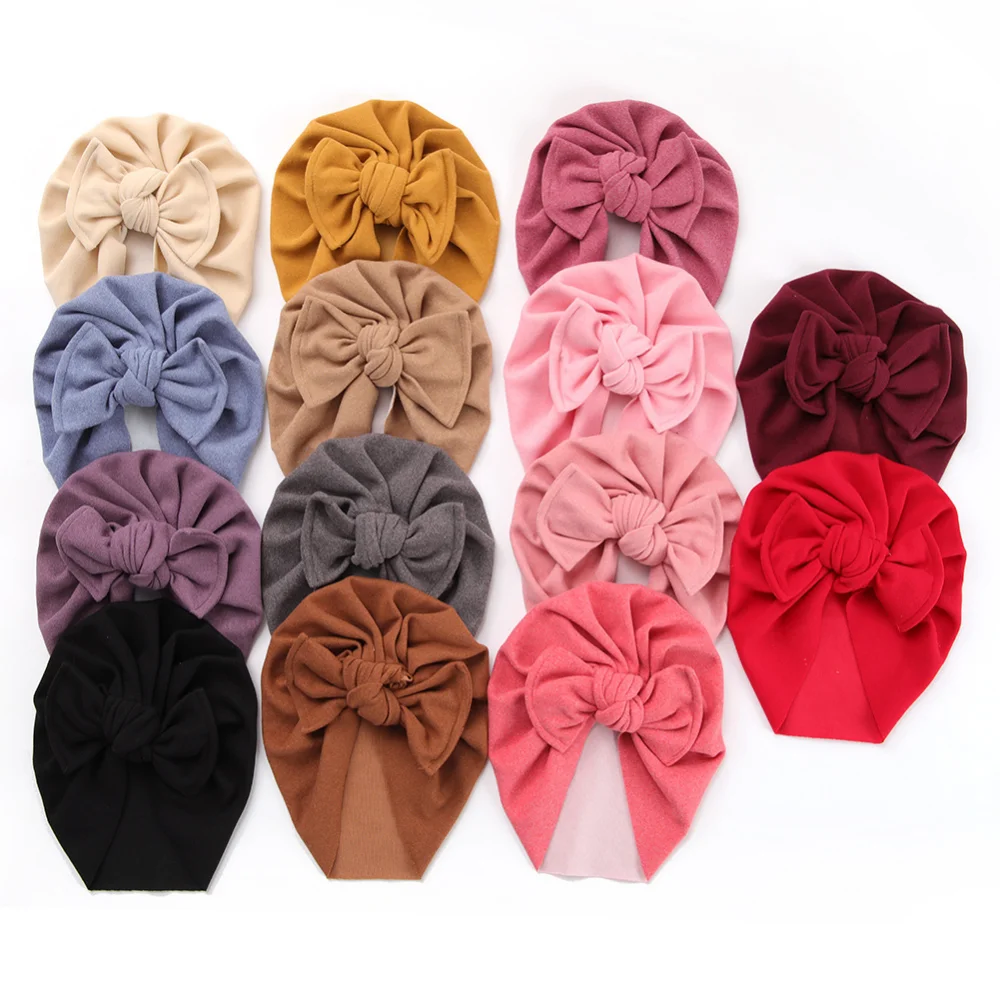 

Bowknot Baby Pullover Hat Imitation Cashmere Children's Indian Hat Autumn Winter Baby Warm Baotou Hat Suitable for 0-4 Year Olds
