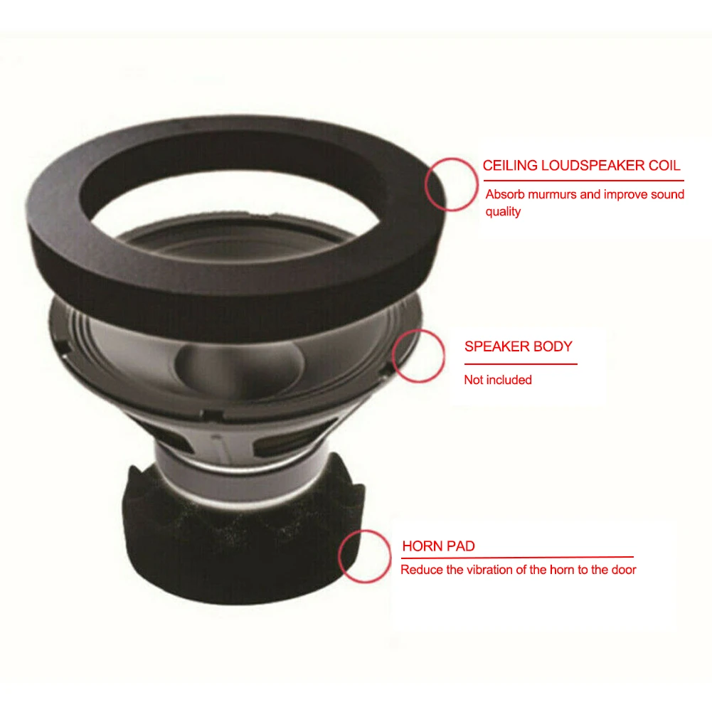 «4pcs 6.5inch Car Audio Speaker Foam Bass Door Trim Insulation Ring