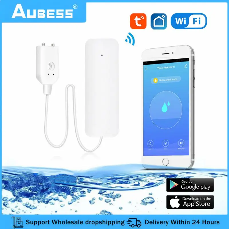 

Умный датчик утечки воды Tuya, дистанционное управление через приложение, детектор утечки воды, Домашняя безопасность для Google Alexa