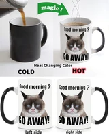 teacher mugs students coffee mugs funny go away cat cup heat changing color transforming mug magical morphing mugs wine mugen