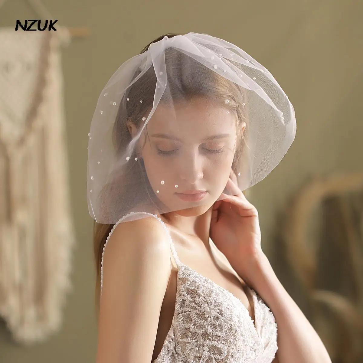 

birdcage veil for Women Wedding Hair Accessories Bridal Headdress Blusher Veil Short With Combs face veil