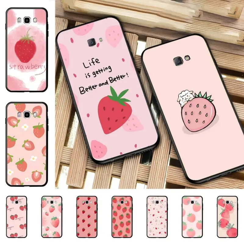 

Peach strawberry Phone Case for Samsung J 2 3 4 5 6 7 8 prime plus 2018 2017 2016 core