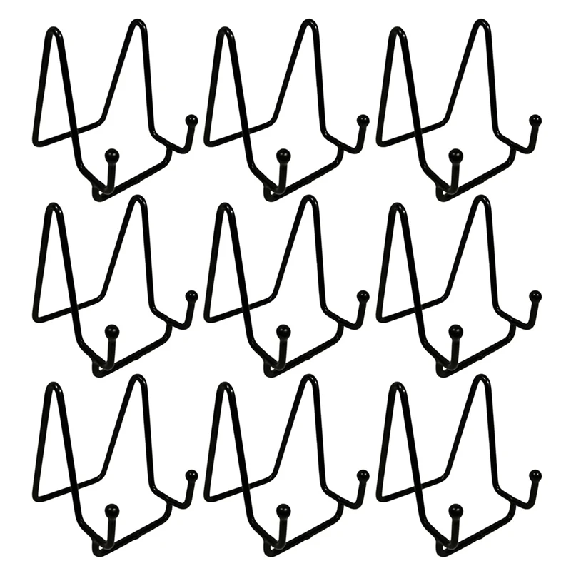 

9Pcs Plate Stands For Display,Black Iron Easel Plate Holder Display Stands Frame Holder Stands For Picture Frames