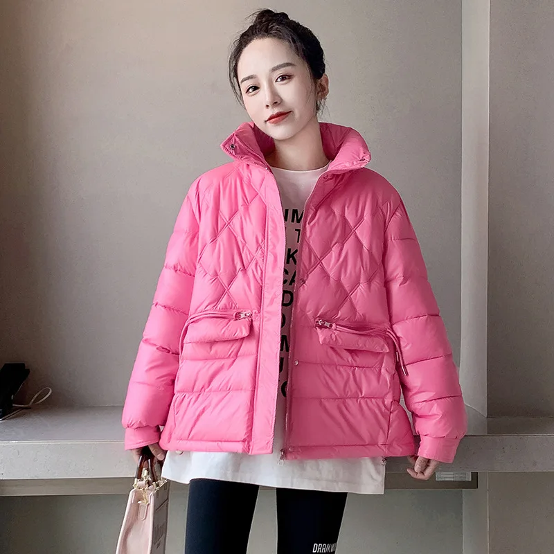 PinkyIsBlack Women's Jacket Winter Parkas Coat Drawstring Fashion Outwear Pocket Short Coat  Autumn Winter Ladies Puffer Jacket