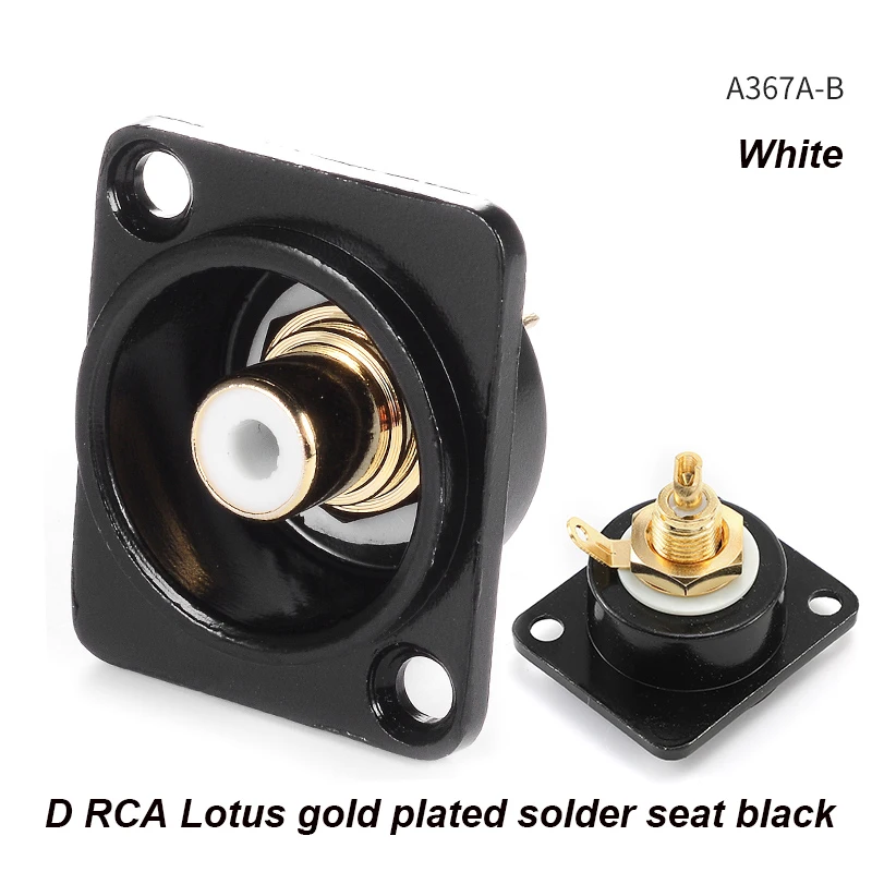 A367A-B Тип D RCA Припой Позолоченный Монтаж на шасси 86, панельный модуль, паяльная розетка, AV RCA, адаптер для аудиосоединения
