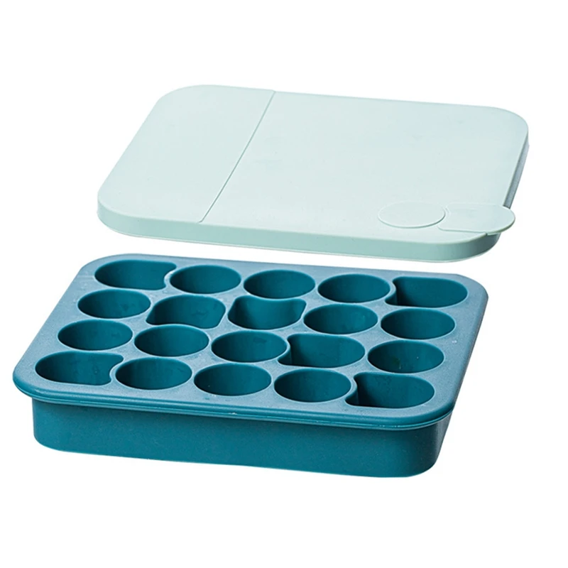 

Silicone Ice Square Trays With Spill-Resistant Removable Lid,Easy Release Stackable 20 Cavity DIY Ice Square Maker