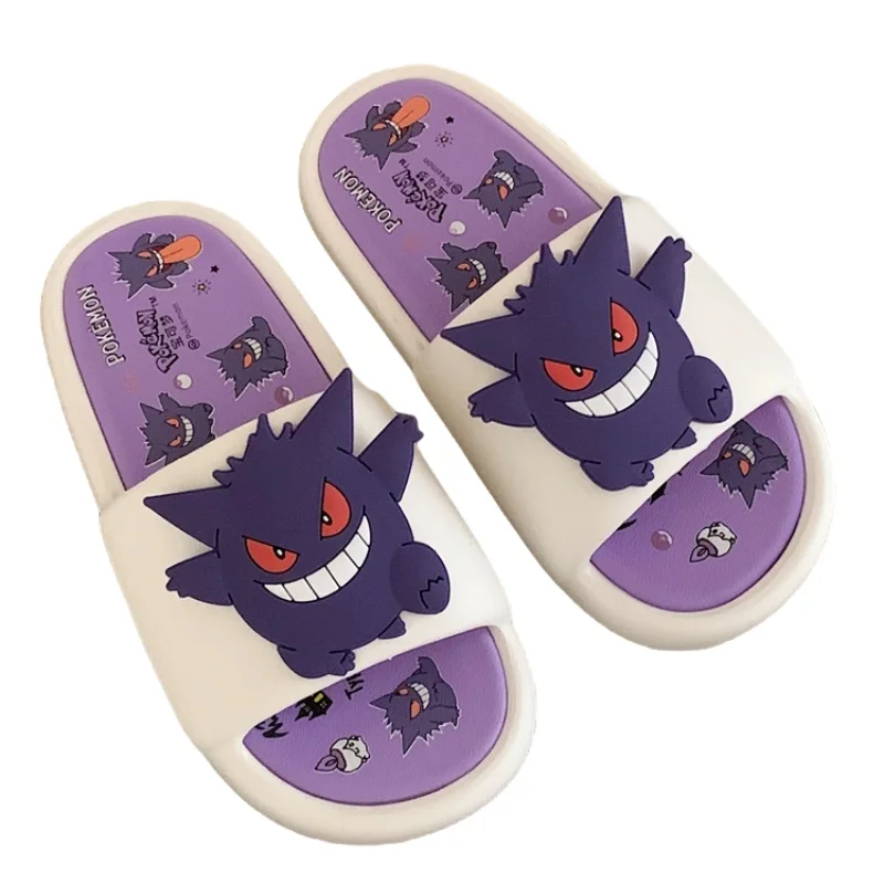 Фото Периферийные тапочки в стиле аниме Pokemon Gengar для мужчин и женщин, модные и крутые инфракрасные противоскользящие тапочки для пары из Евы в Интернете, подарок №5