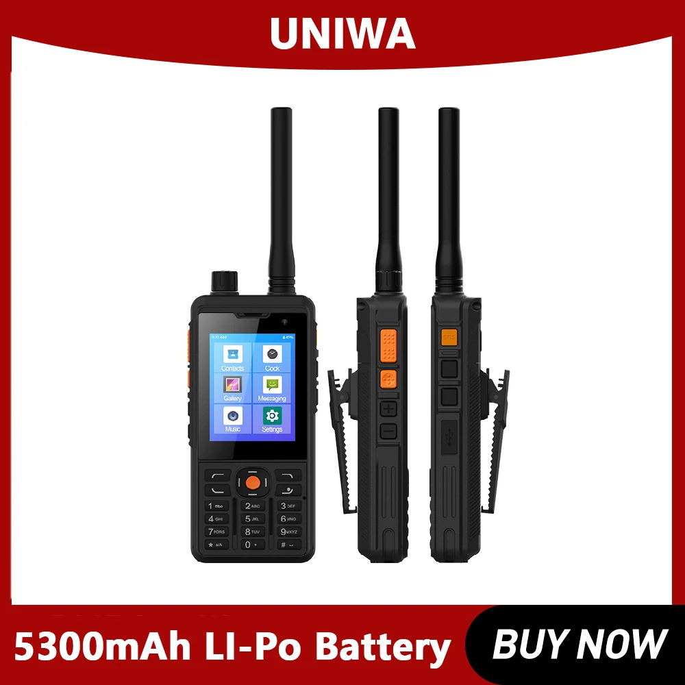 UNIWA P5 Zello Walkie Talkie CellPhone Android 9.0 Mobilephone 4G LTE 1GB+8GB MT6739 Smartphones UHF 400-480mhz 5300mAh NFC POC