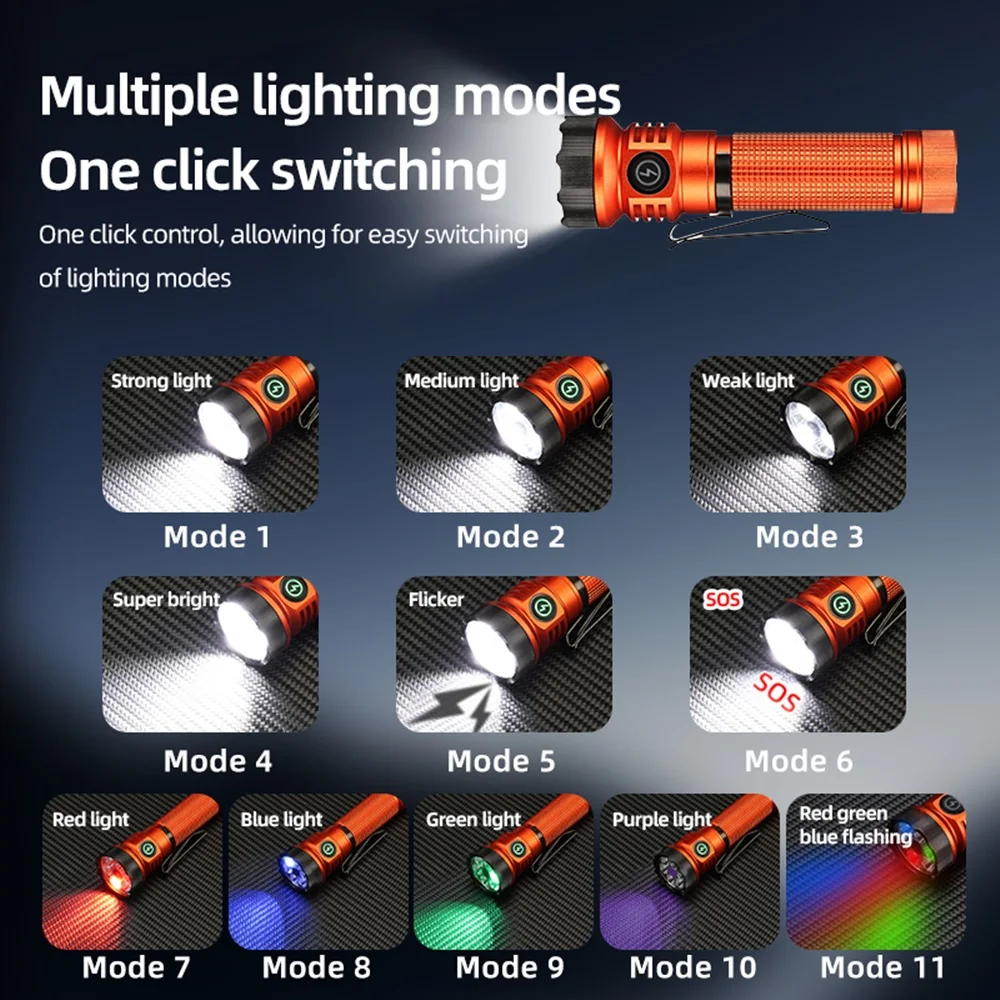 7 светодиодов белый красный зеленый синий 365 УФ-свет многоцелевой магнитный